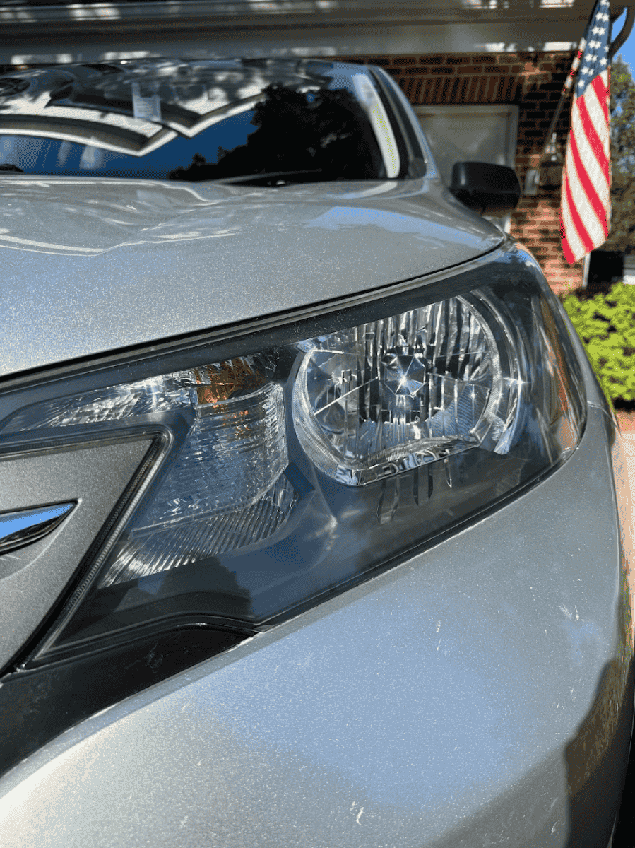 Bright headlight after restoration