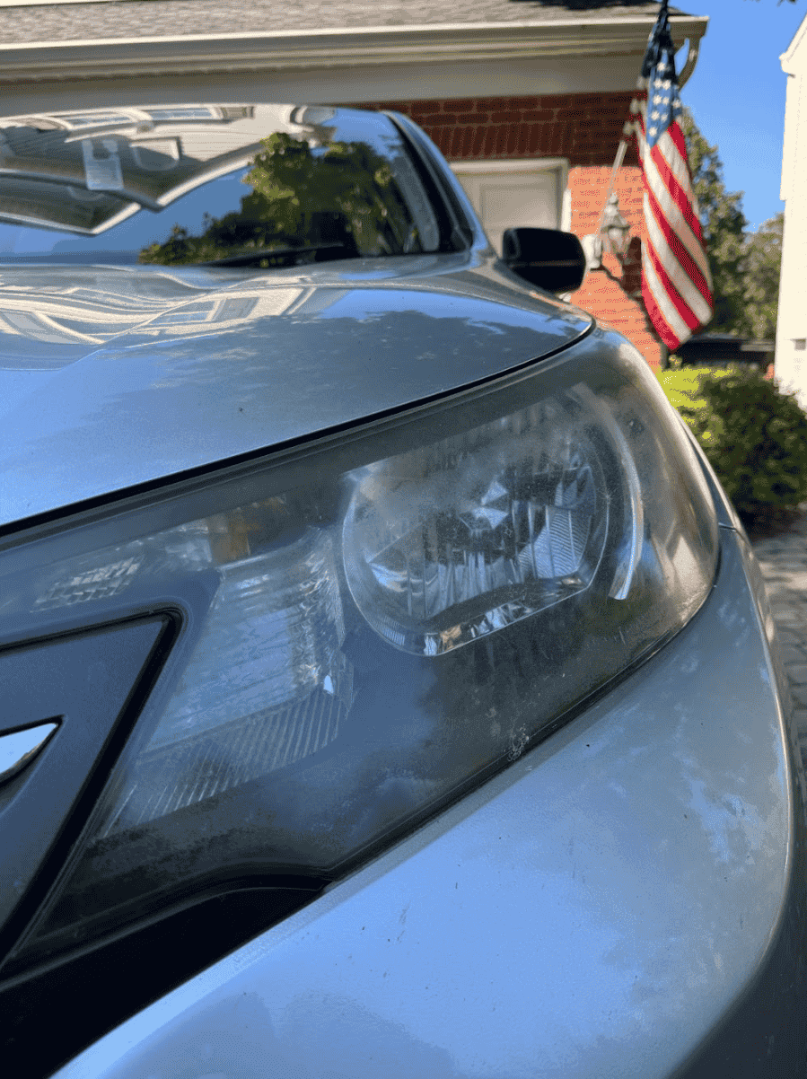 Dull headlight before restoration